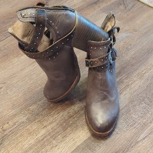 Freebird by Steven Chocolate Studded Ankle Boots